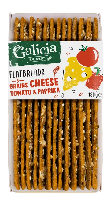 FLATBREADS 3 GRAINS CHEESE, TOMATO & PAPRIKA 130 g