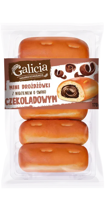 MINI DROŻDŻÓWKI Z NADZIENIEM O SMAKU CZEKOLADOWYM 170 g