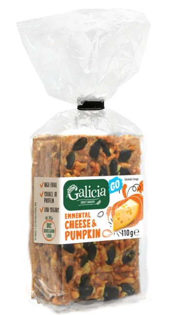 PEŁNOZIARNISTE PIECZYWO CHRUPKIE GO SER EMENTALER & DYNIA 110 g