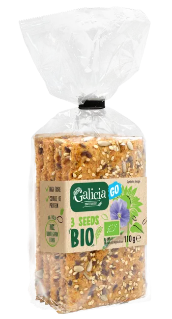BIO WHOLEGRAIN CRISPBREAD GO 3 SEEDS 110 g