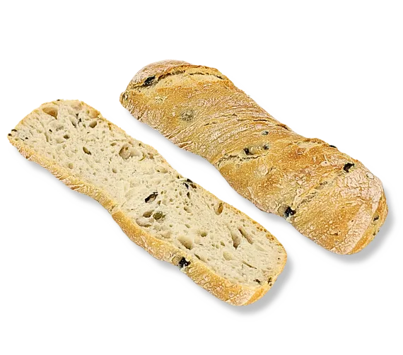 PÓŁBAGIETKA SKRĘCANA Z OLIWKAMI 175 g
