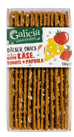 Galicia Bäcker Snack Käse, Tomate + Paprika 130 g