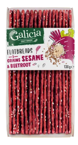 FLATBREADS 3 GRAINS SESAME & BEETROOT 130 g