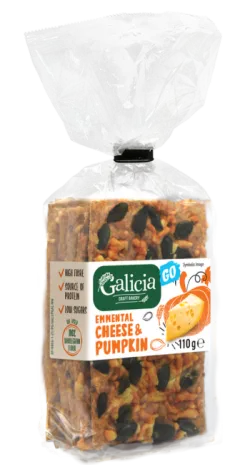 WHOLEGRAIN CRISPBREAD GO EMMENTAL CHEESE & PUMPKIN 110 g