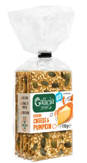 WHOLEGRAIN CRISPBREAD GO GOUDA CHEESE &amp; PUMPKIN 110 g
