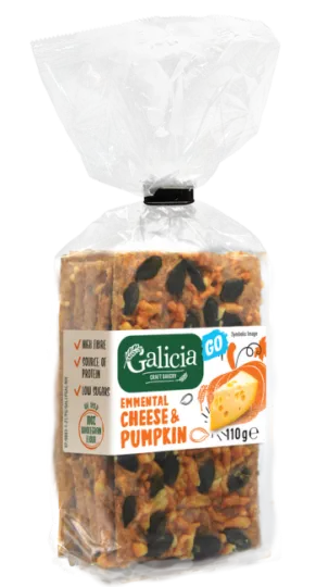 WHOLEGRAIN CRISPBREAD GO EMMENTAL CHEESE &amp; PUMPKIN 110 g